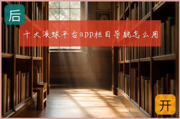 十大滚球平台app栏目导航怎么用